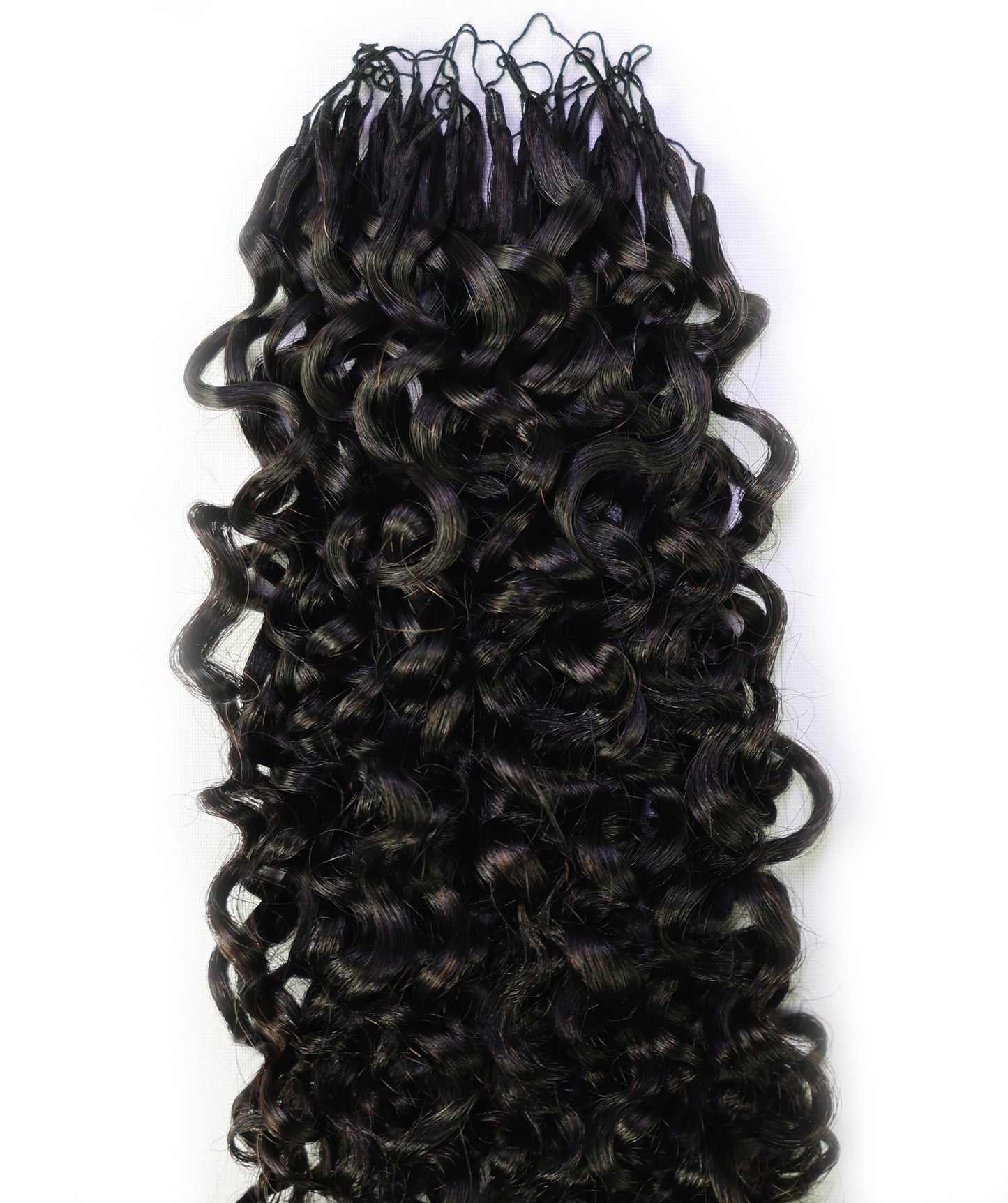 LUXLUXE Burmese Bohemian Real Human Crochet Curly Hair Extensions 40 Strands - Natural  & Natural Black 18 & 16 &14  Inch 50g Knotless Pre Separated Feather Line Lightweight Texture Curls Hairpiece for Women