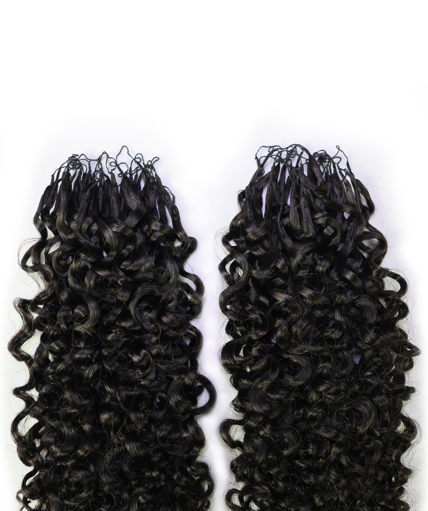 LUXLUXE Burmese Bohemian Real Human Crochet Curly Hair Extensions 40 Strands - Natural  & Natural Black 18 & 16 &14  Inch 50g Knotless Pre Separated Feather Line Lightweight Texture Curls Hairpiece for Women