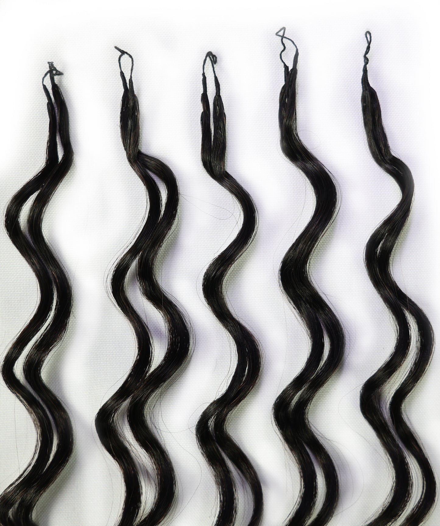 LUXLUXE Loose Deep Real Human Crochet Hair Extensions 40 Strands - Natural & Natural Black 18 & 16 & 14 Inch 50g Knotless Pre Separated Feather Line Lightweight Texture Wavy Hairpiece for Women