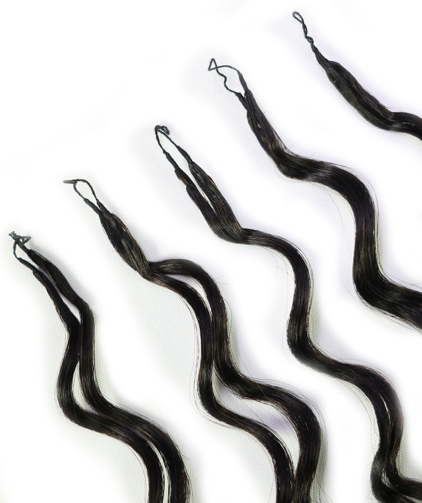 LUXLUXE Loose Deep Real Human Crochet Hair Extensions 40 Strands - Natural & Natural Black 18 & 16 & 14 Inch 50g Knotless Pre Separated Feather Line Lightweight Texture Wavy Hairpiece for Women