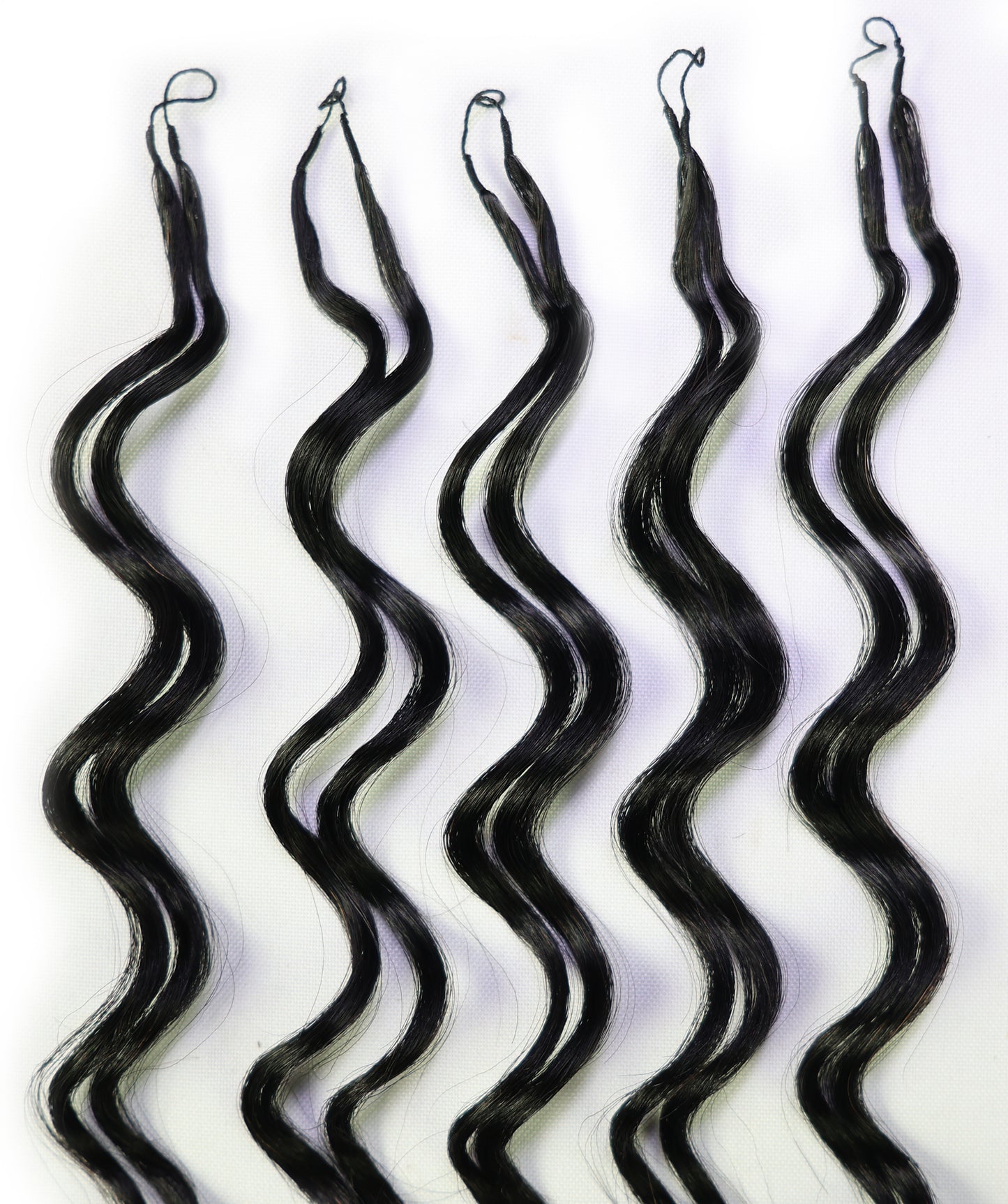 LUXLUXE Loose Deep Real Human Crochet Hair Extensions 40 Strands - Natural & Natural Black 18 & 16 & 14 Inch 50g Knotless Pre Separated Feather Line Lightweight Texture Wavy Hairpiece for Women