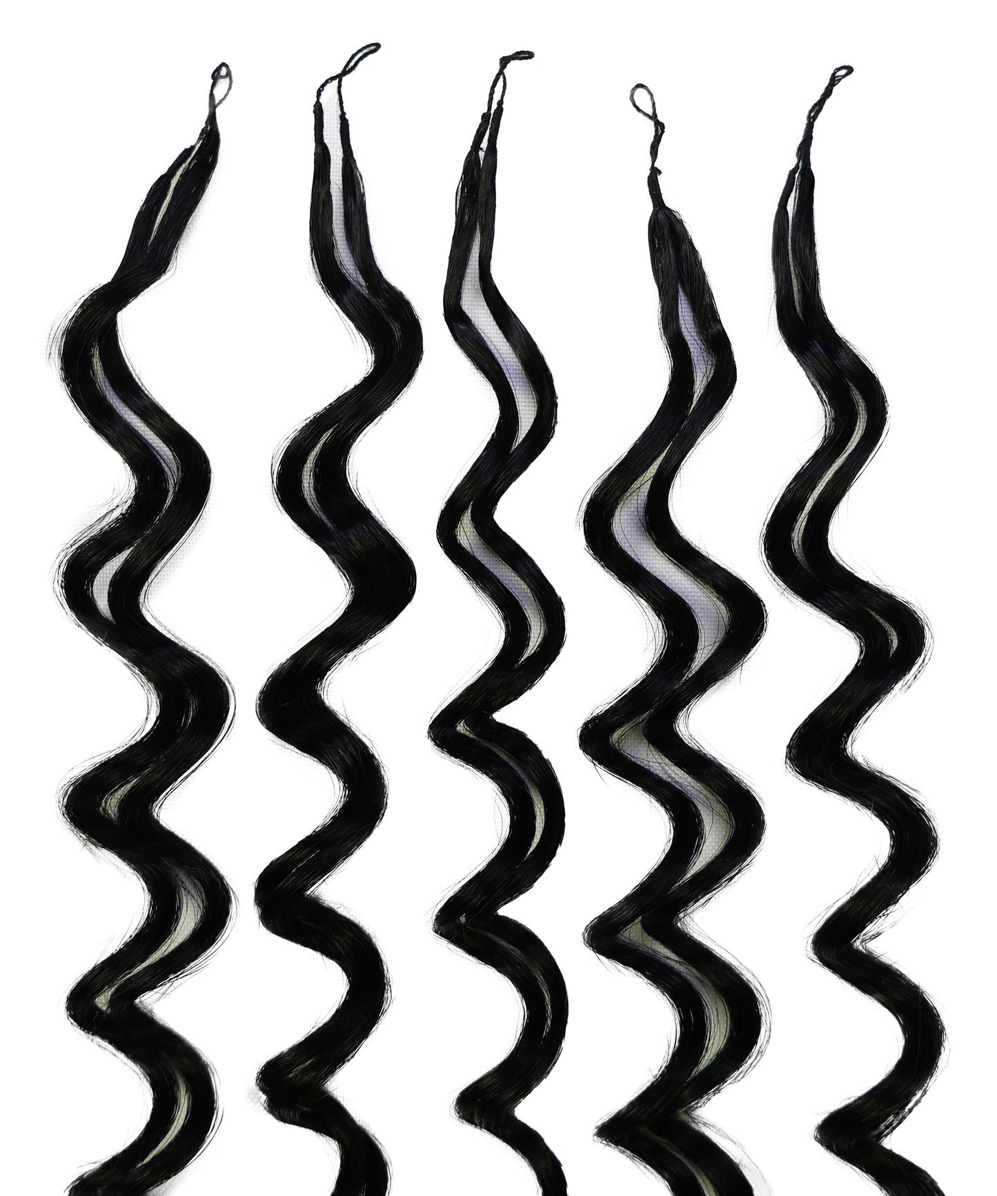 LUXLUXE Deep Wave Real Human Crochet Hair Extensions - Natural & Natural Black 18 & 16 & 14 Inch 50g Knotless Pre Separated Feather Wavy Hairpiece for Women