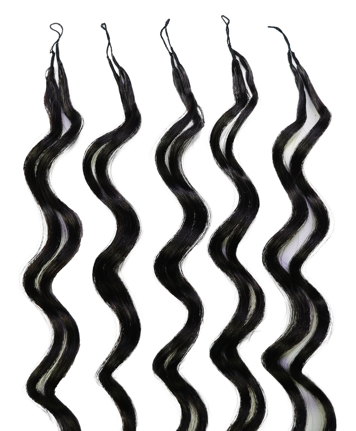 LUXLUXE Loose Deep Real Human Crochet Hair Extensions 40 Strands - Natural & Natural Black 18 & 16 & 14 Inch 50g Knotless Pre Separated Feather Line Lightweight Texture Wavy Hairpiece for Women