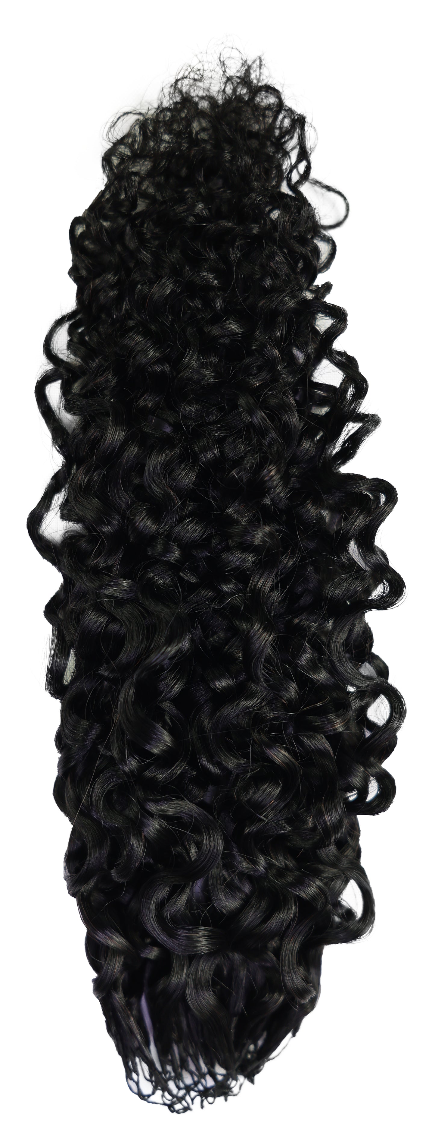 LUXLUXE Burmese Bohemian Real Human Crochet Curly Hair Extensions 40 Strands - Natural  & Natural Black 18 & 16 &14  Inch 50g Knotless Pre Separated Feather Line Lightweight Texture Curls Hairpiece for Women