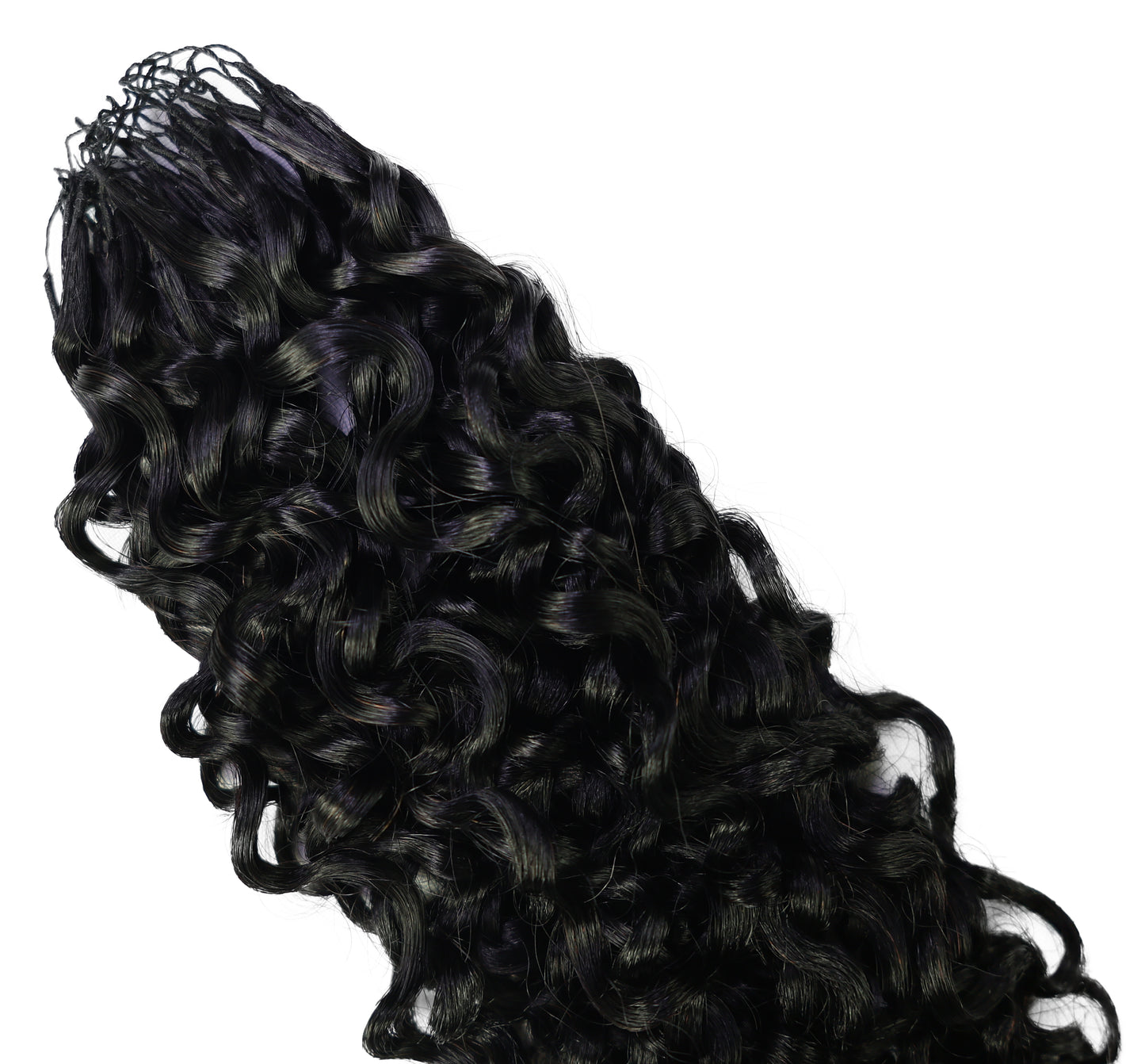LUXLUXE Burmese Bohemian Real Human Crochet Curly Hair Extensions 40 Strands - Natural  & Natural Black 18 & 16 &14  Inch 50g Knotless Pre Separated Feather Line Lightweight Texture Curls Hairpiece for Women