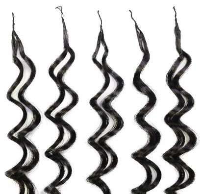 LUXLUXE Deep Wave Real Human Crochet Hair Extensions - Natural & Natural Black 18 & 16 & 14 Inch 50g Knotless Pre Separated Feather Wavy Hairpiece for Women