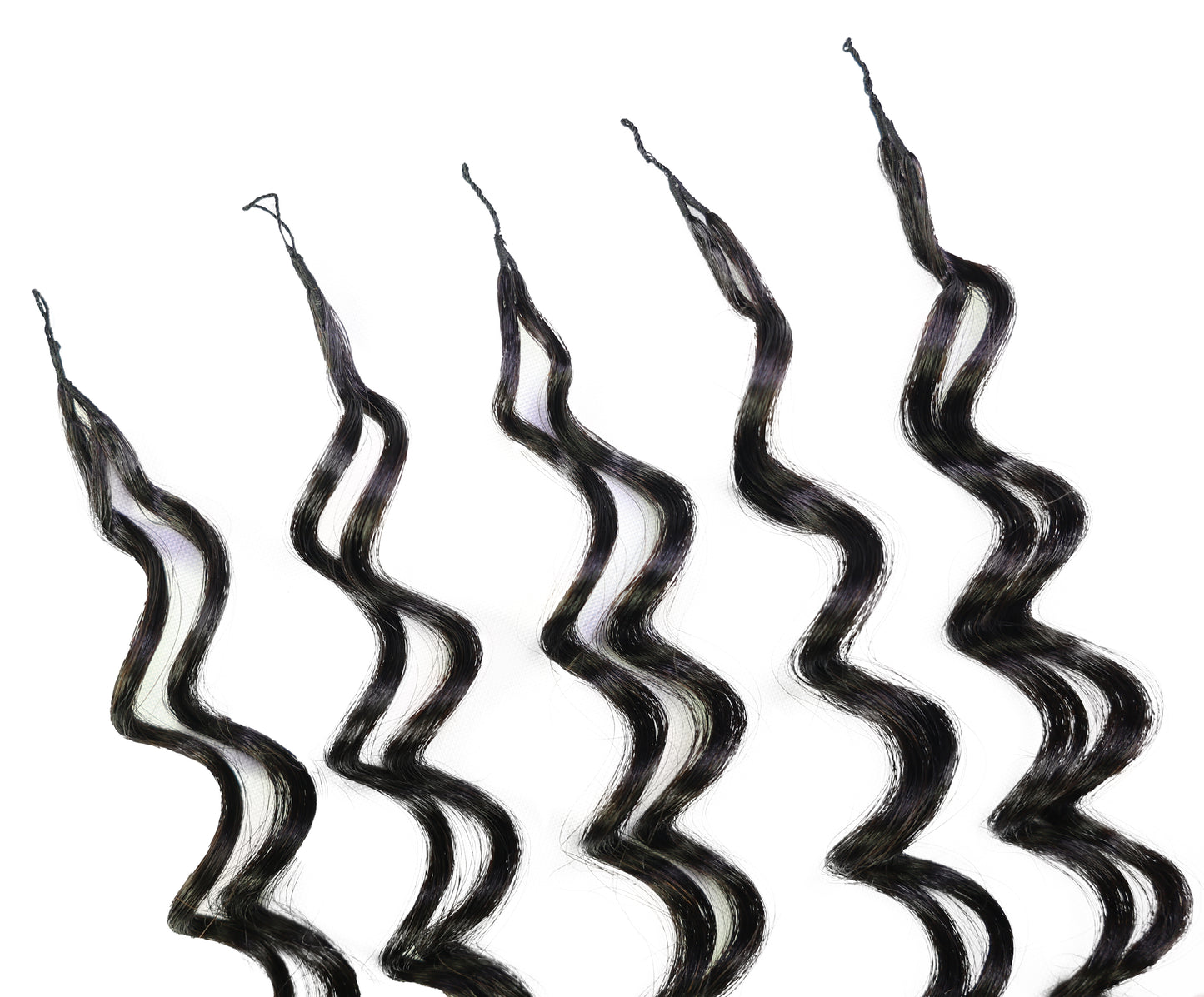 LUXLUXE Deep Wave Real Human Crochet Hair Extensions - Natural & Natural Black 18 & 16 & 14 Inch 50g Knotless Pre Separated Feather Wavy Hairpiece for Women