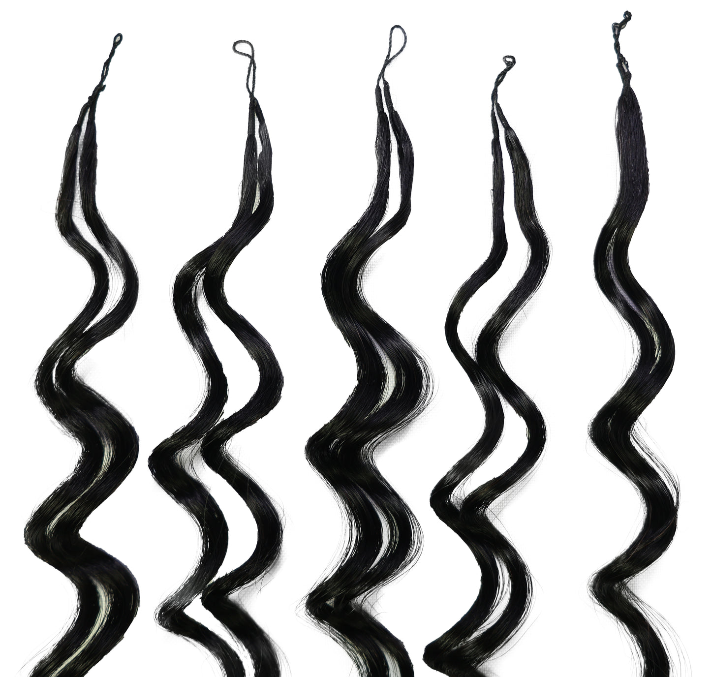 LUXLUXE Deep Wave Real Human Crochet Hair Extensions - Natural & Natural Black 18 & 16 & 14 Inch 50g Knotless Pre Separated Feather Wavy Hairpiece for Women