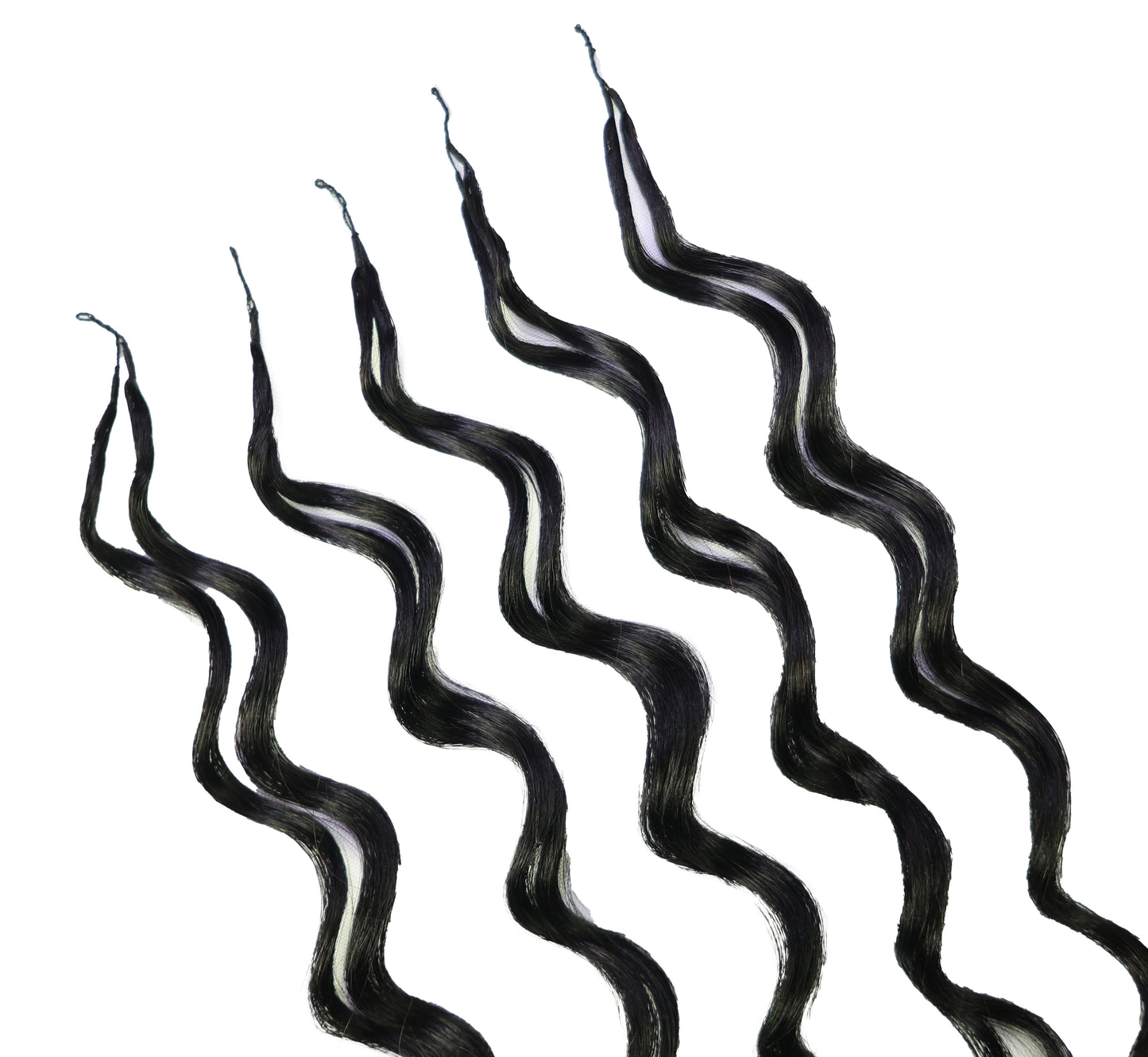 LUXLUXE Loose Deep Real Human Crochet Hair Extensions 40 Strands - Natural & Natural Black 18 & 16 & 14 Inch 50g Knotless Pre Separated Feather Line Lightweight Texture Wavy Hairpiece for Women