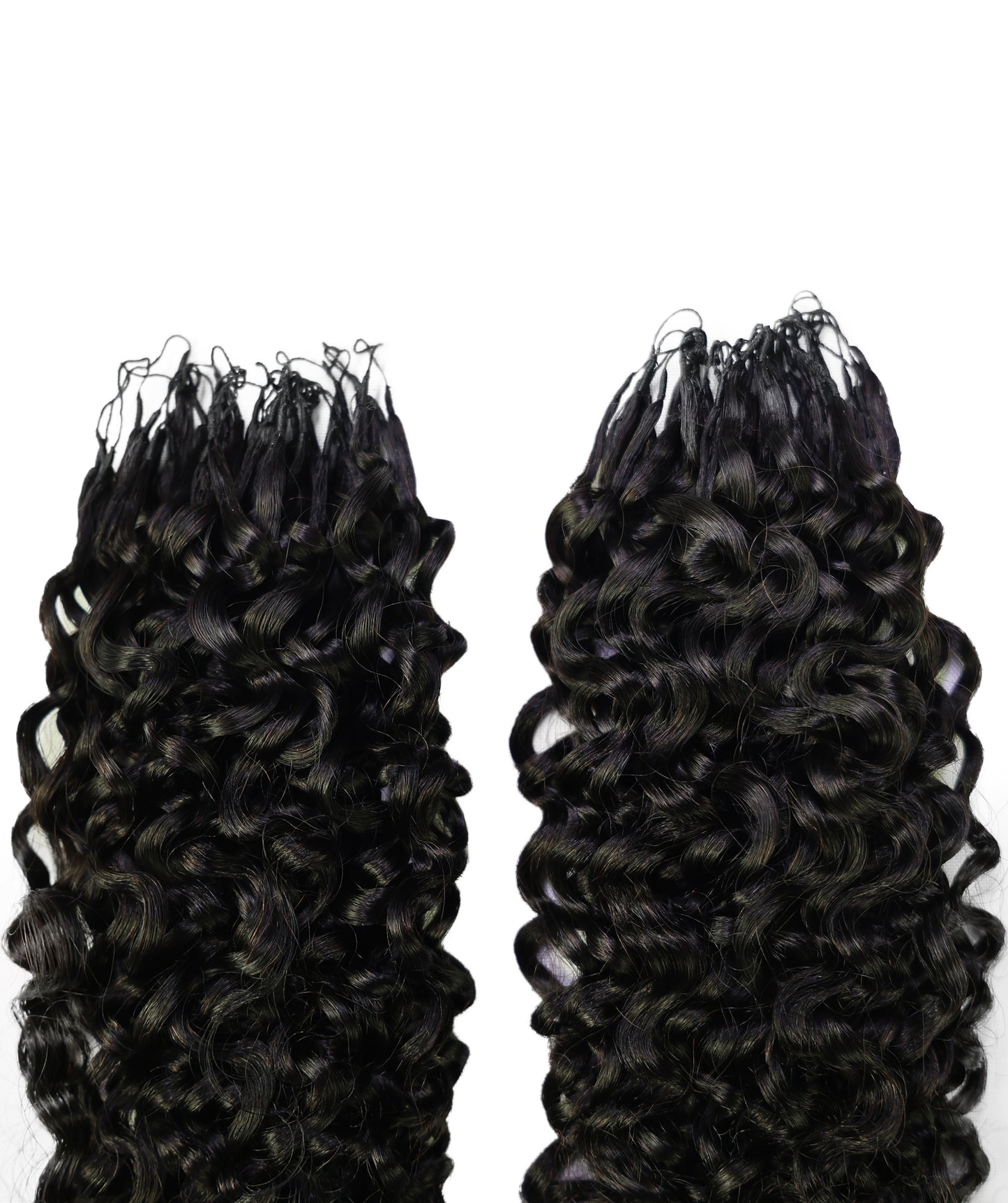 LUXLUXE Burmese Bohemian Real Human Crochet Curly Hair Extensions 40 Strands - Natural  & Natural Black 18 & 16 &14  Inch 50g Knotless Pre Separated Feather Line Lightweight Texture Curls Hairpiece for Women
