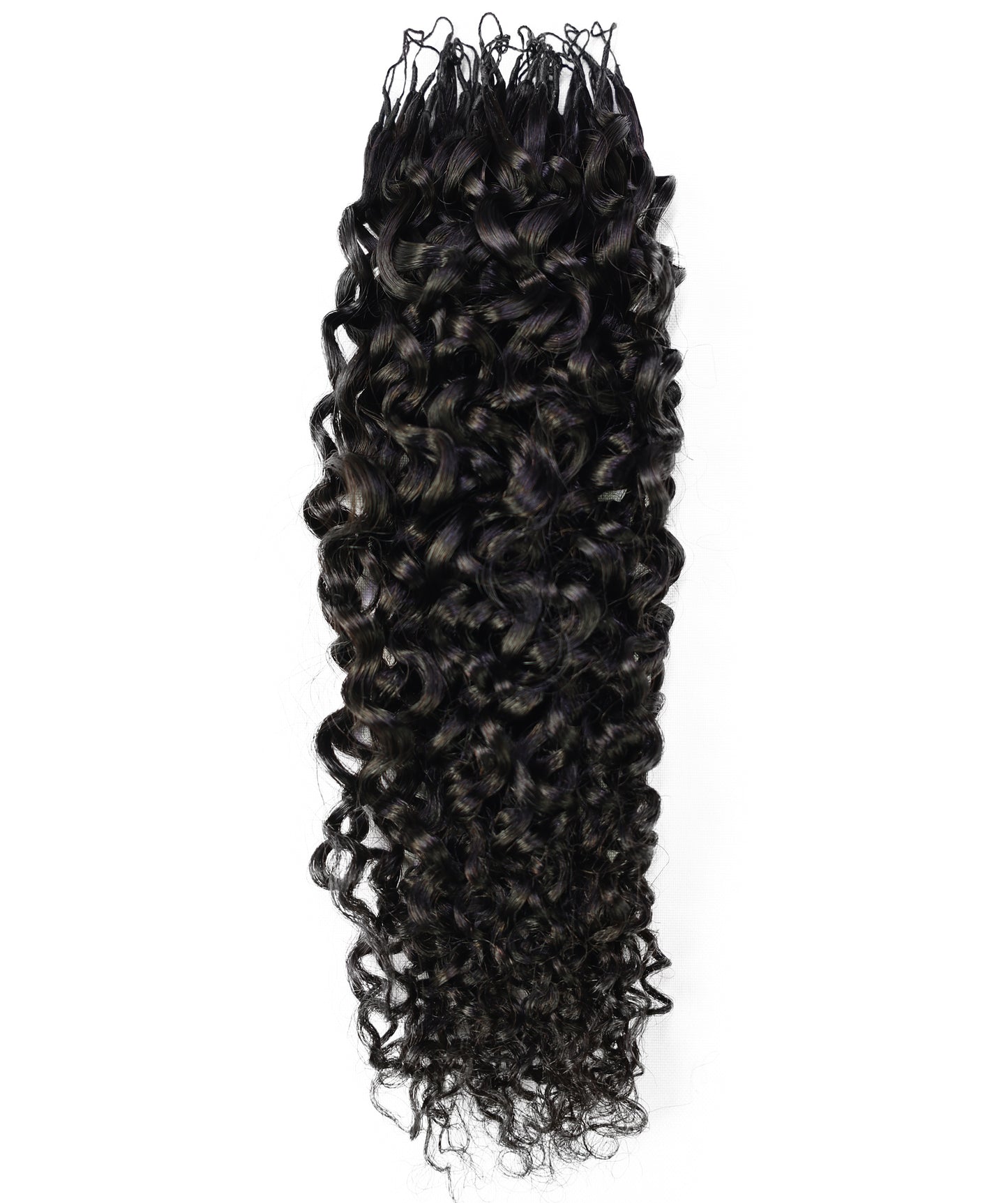 LUXLUXE Burmese Bohemian Real Human Crochet Curly Hair Extensions 40 Strands - Natural  & Natural Black 18 & 16 &14  Inch 50g Knotless Pre Separated Feather Line Lightweight Texture Curls Hairpiece for Women