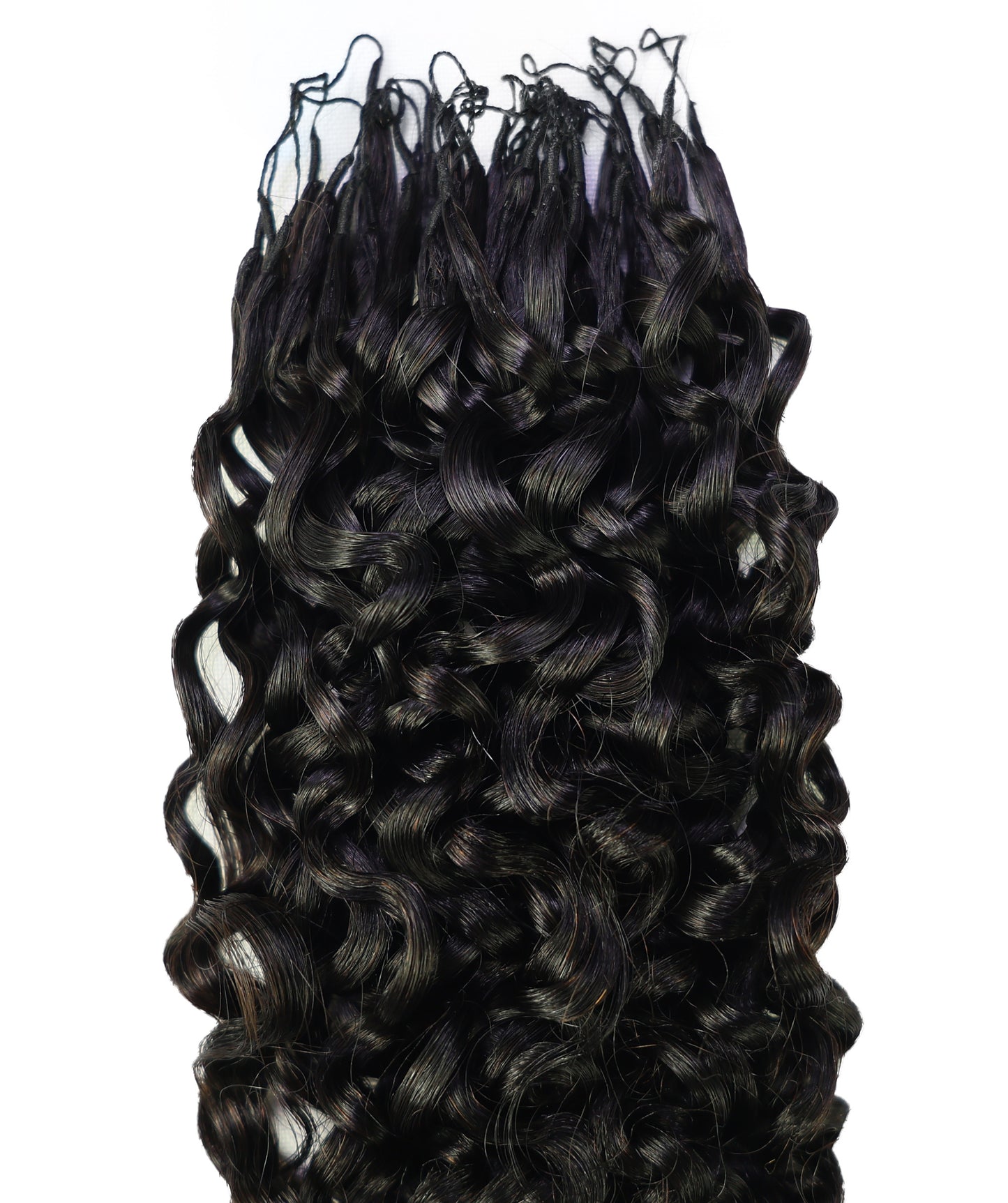LUXLUXE Burmese Bohemian Real Human Crochet Curly Hair Extensions 40 Strands - Natural  & Natural Black 18 & 16 &14  Inch 50g Knotless Pre Separated Feather Line Lightweight Texture Curls Hairpiece for Women