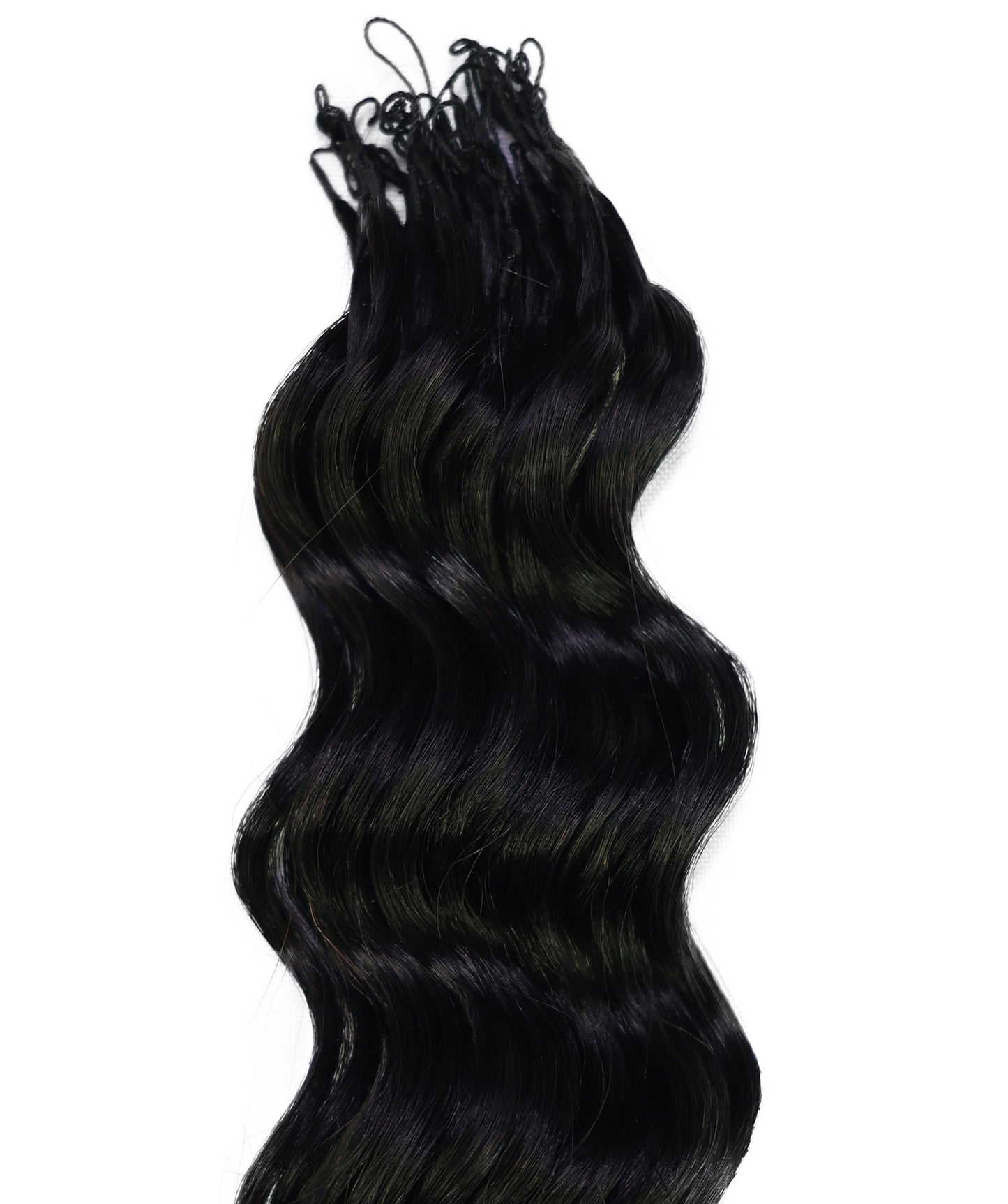 LUXLUXE Loose Deep Real Human Crochet Hair Extensions 40 Strands - Natural & Natural Black 18 & 16 & 14 Inch 50g Knotless Pre Separated Feather Line Lightweight Texture Wavy Hairpiece for Women