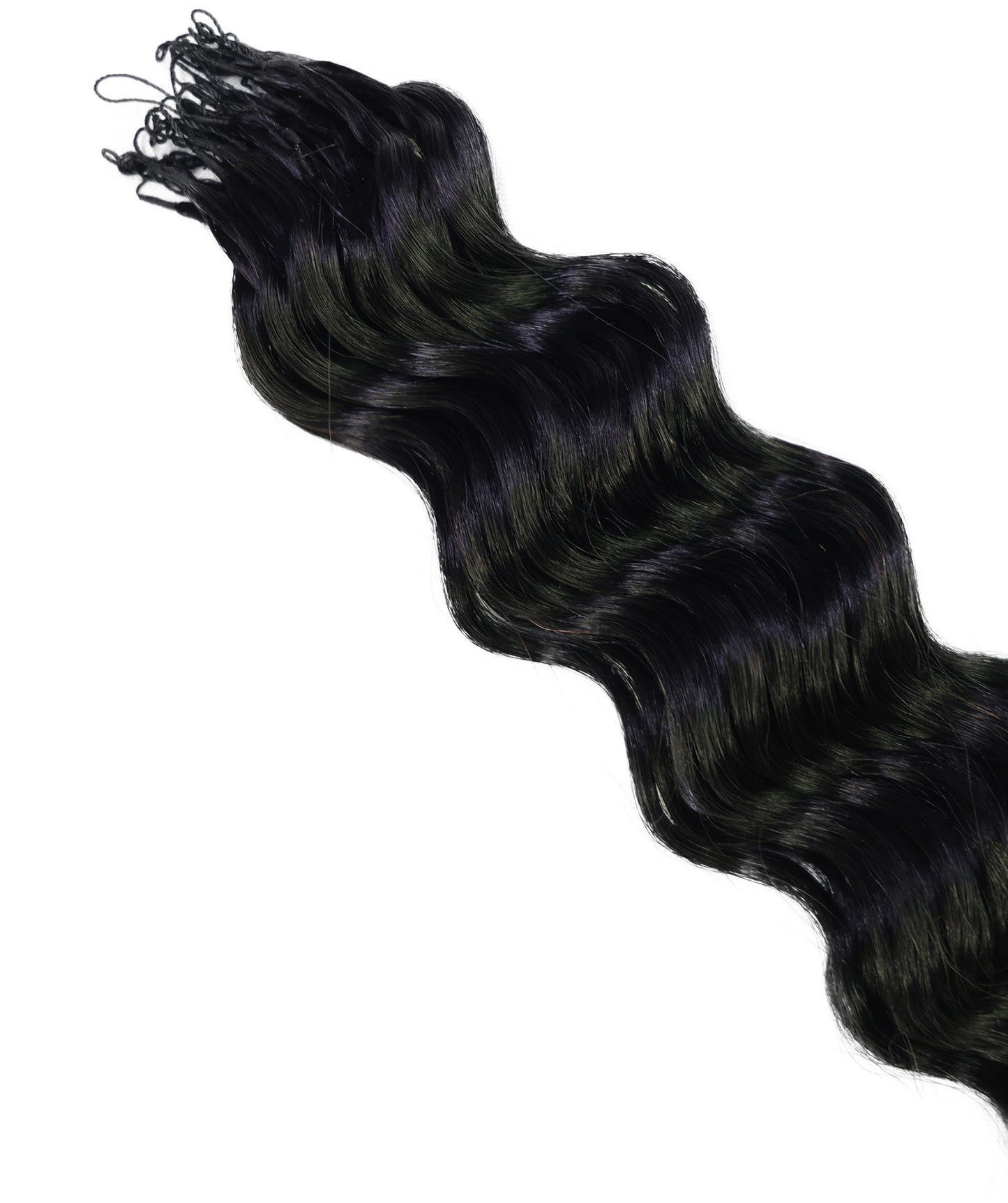 LUXLUXE Loose Deep Real Human Crochet Hair Extensions 40 Strands - Natural & Natural Black 18 & 16 & 14 Inch 50g Knotless Pre Separated Feather Line Lightweight Texture Wavy Hairpiece for Women