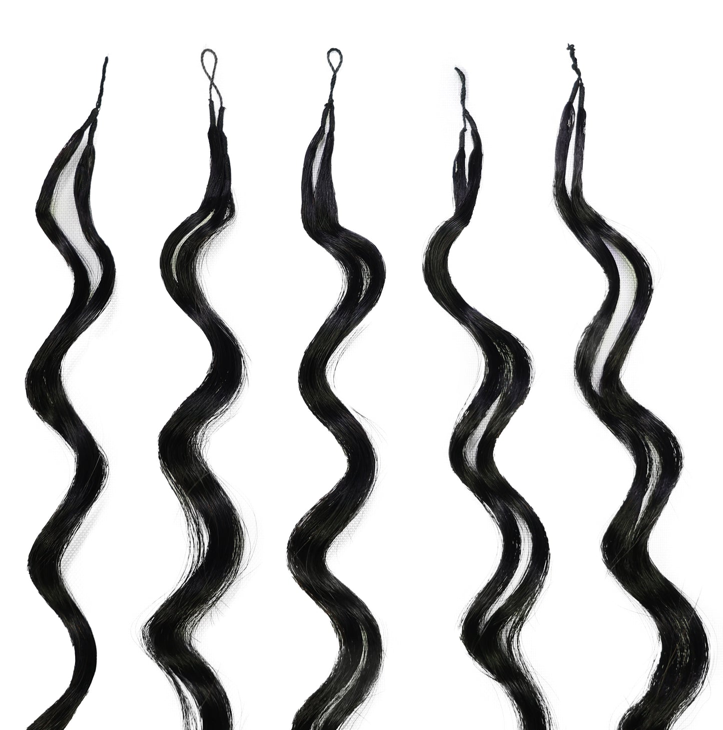 LUXLUXE Loose Deep Real Human Crochet Hair Extensions 40 Strands - Natural & Natural Black 18 & 16 & 14 Inch 50g Knotless Pre Separated Feather Line Lightweight Texture Wavy Hairpiece for Women