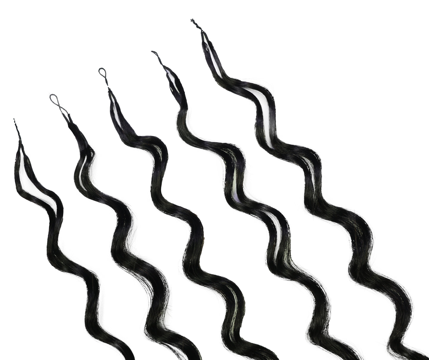 LUXLUXE Loose Deep Real Human Crochet Hair Extensions 40 Strands - Natural & Natural Black 18 & 16 & 14 Inch 50g Knotless Pre Separated Feather Line Lightweight Texture Wavy Hairpiece for Women