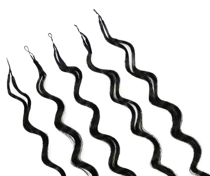 LUXLUXE Loose Deep Real Human Crochet Hair Extensions 40 Strands - Natural & Natural Black 18 & 16 & 14 Inch 50g Knotless Pre Separated Feather Line Lightweight Texture Wavy Hairpiece for Women