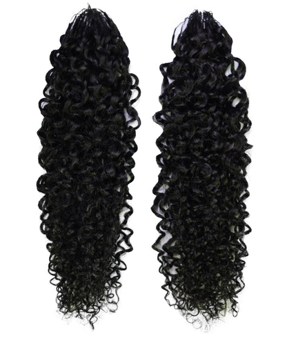 LUXLUXE Burmese Bohemian Real Human Crochet Curly Hair Extensions 40 Strands - Natural  & Natural Black 18 & 16 &14  Inch 50g Knotless Pre Separated Feather Line Lightweight Texture Curls Hairpiece for Women