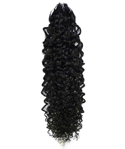 LUXLUXE Burmese Bohemian Real Human Crochet Curly Hair Extensions 40 Strands - Natural  & Natural Black 18 & 16 &14  Inch 50g Knotless Pre Separated Feather Line Lightweight Texture Curls Hairpiece for Women
