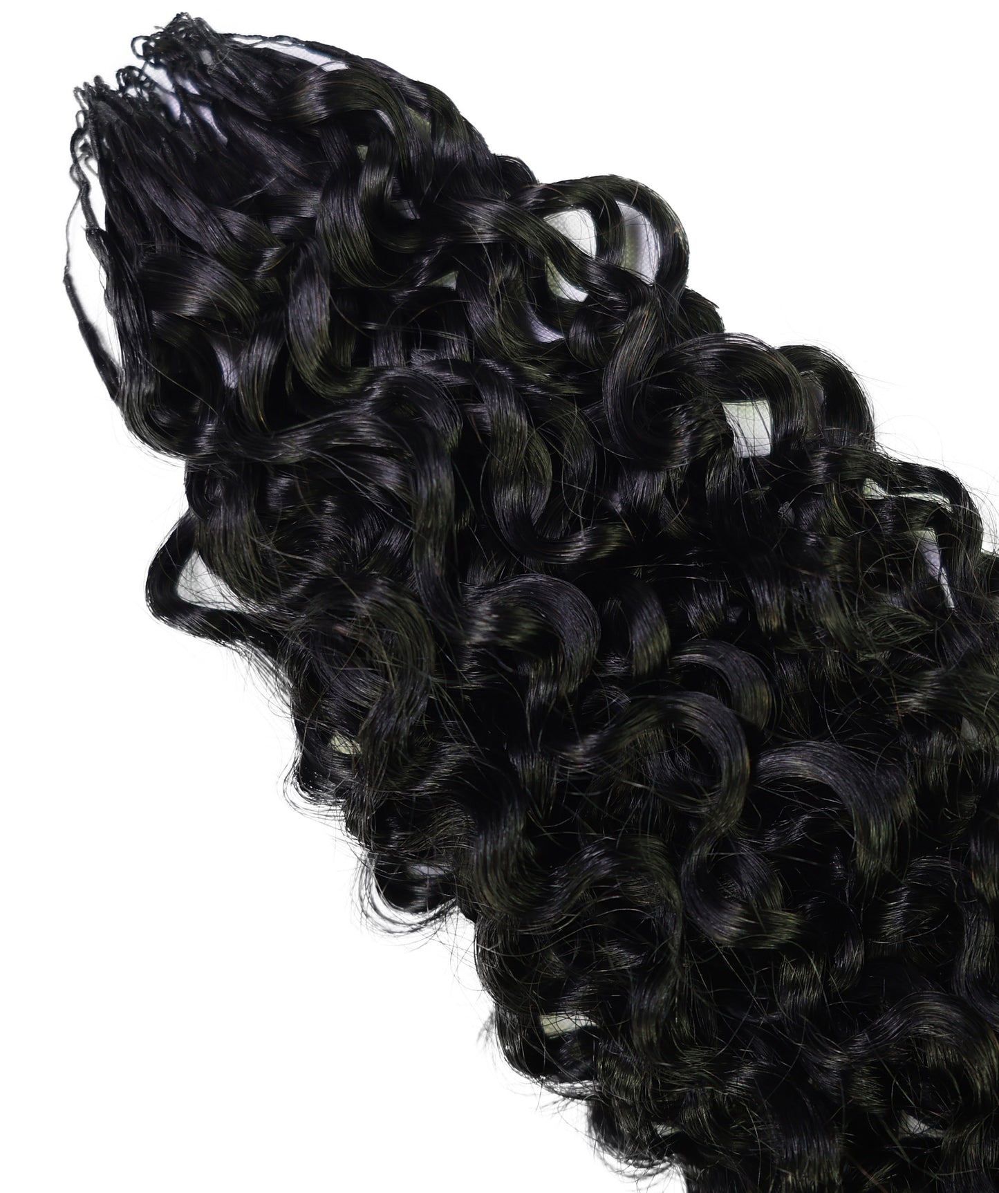 LUXLUXE Burmese Bohemian Real Human Crochet Curly Hair Extensions 40 Strands - Natural  & Natural Black 18 & 16 &14  Inch 50g Knotless Pre Separated Feather Line Lightweight Texture Curls Hairpiece for Women