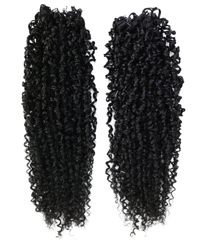 LUXLUXE Knotless Micro Yanky Curly Pre Looped Crochet Human Hair Extensions - Natural Black 14" 40g 16" 45g & 18" 50g Pre Separated 40 Strands Feather Protective Style