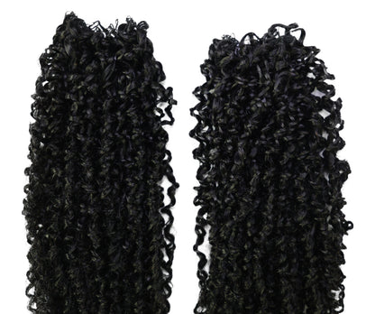 LUXLUXE Knotless Micro Yanky Curly Pre Looped Crochet Human Hair Extensions - Natural Black 14" 40g 16" 45g & 18" 50g Pre Separated 40 Strands Feather Protective Style