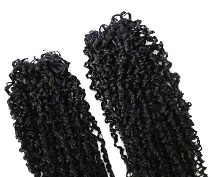 LUXLUXE Knotless Micro Yanky Curly Pre Looped Crochet Human Hair Extensions - Natural Black 14" 40g 16" 45g & 18" 50g Pre Separated 40 Strands Feather Protective Style