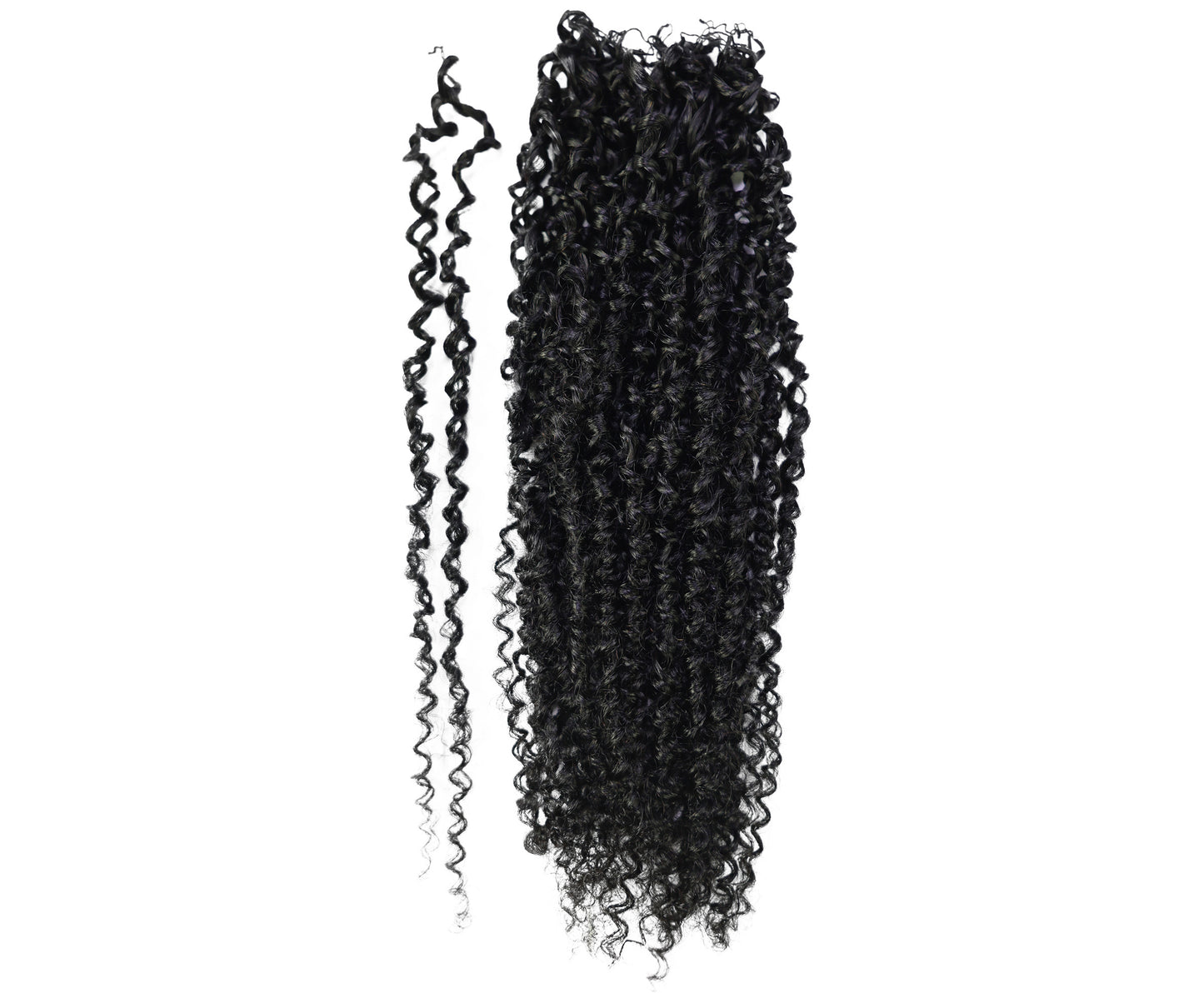 LUXLUXE Knotless Micro Yanky Curly Pre Looped Crochet Human Hair Extensions - Natural Black 14" 40g 16" 45g & 18" 50g Pre Separated 40 Strands Feather Protective Style