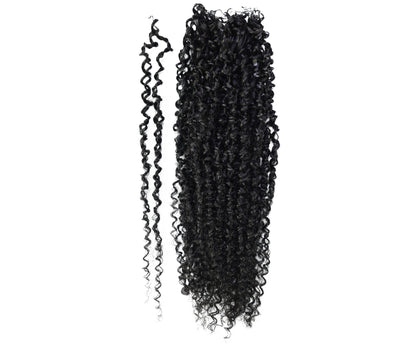 LUXLUXE Knotless Micro Yanky Curly Pre Looped Crochet Human Hair Extensions - Natural Black 14" 40g 16" 45g & 18" 50g Pre Separated 40 Strands Feather Protective Style