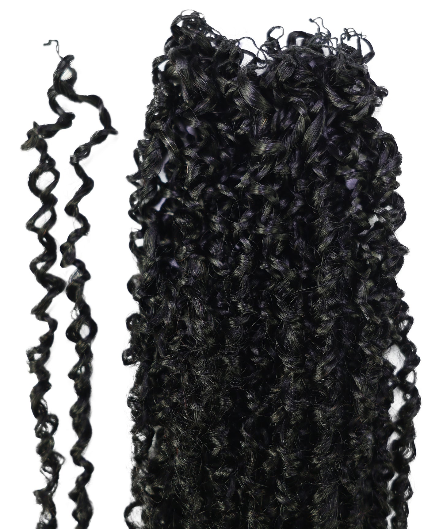 LUXLUXE Knotless Micro Yanky Curly Pre Looped Crochet Human Hair Extensions - Natural Black 14" 40g 16" 45g & 18" 50g Pre Separated 40 Strands Feather Protective Style