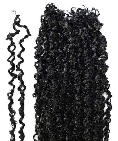 LUXLUXE Knotless Micro Yanky Curly Pre Looped Crochet Human Hair Extensions - Natural Black 14" 40g 16" 45g & 18" 50g Pre Separated 40 Strands Feather Protective Style