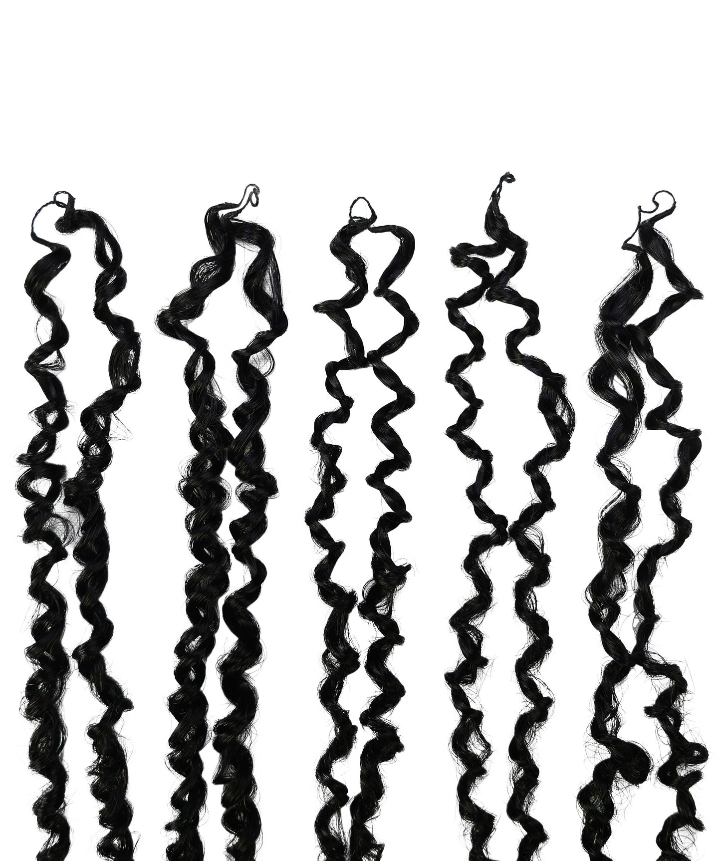 LUXLUXE Knotless Micro Yanky Curly Pre Looped Crochet Human Hair Extensions - Natural Black 14" 40g 16" 45g & 18" 50g Pre Separated 40 Strands Feather Protective Style