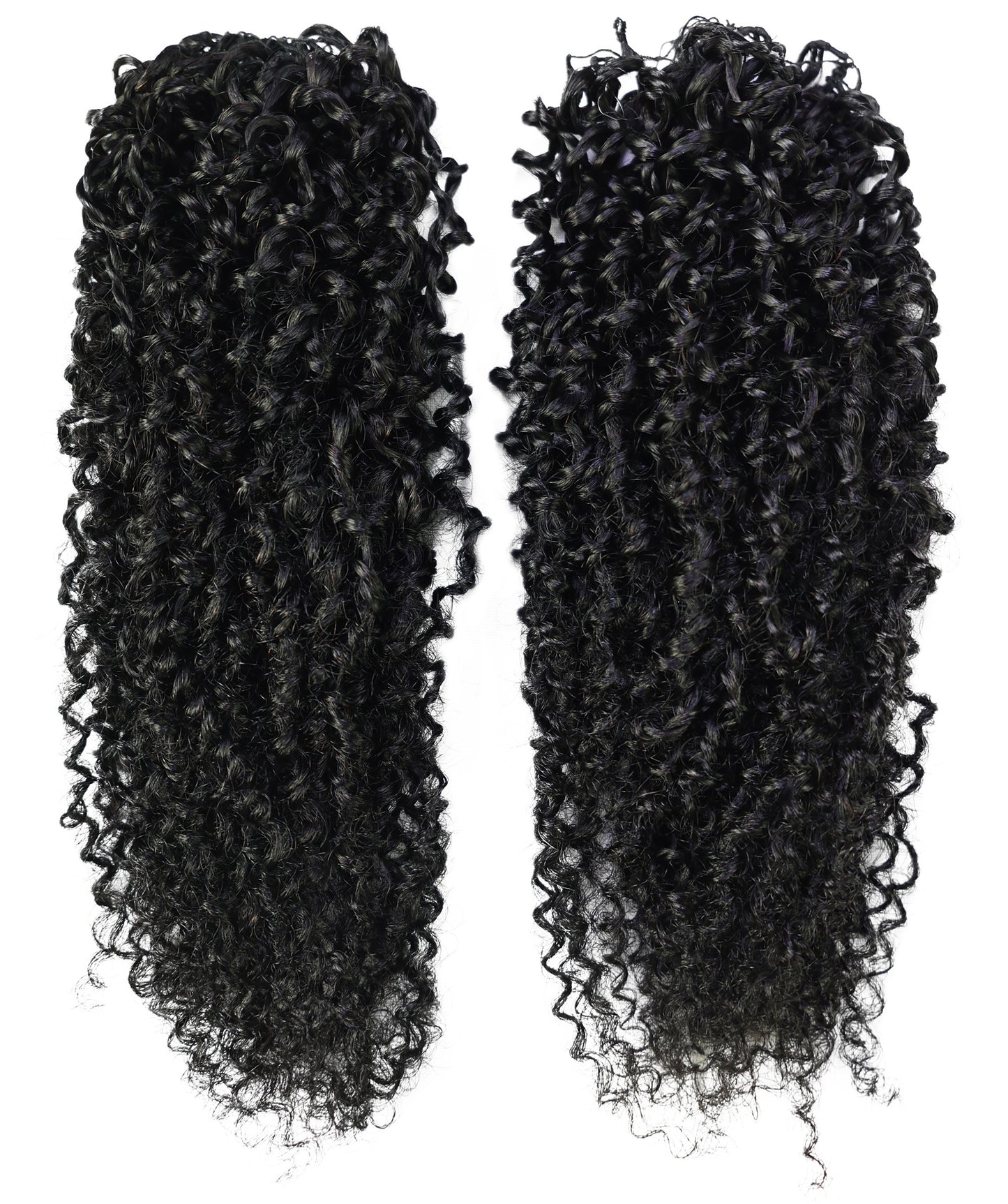 LUXLUXE Knotless Micro Yanky Curly Pre Looped Crochet Human Hair Extensions - Natural Black 14" 40g 16" 45g & 18" 50g Pre Separated 40 Strands Feather Protective Style