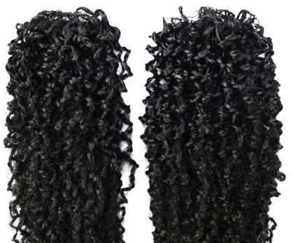 LUXLUXE Knotless Micro Yanky Curly Pre Looped Crochet Human Hair Extensions - Natural Black 14" 40g 16" 45g & 18" 50g Pre Separated 40 Strands Feather Protective Style