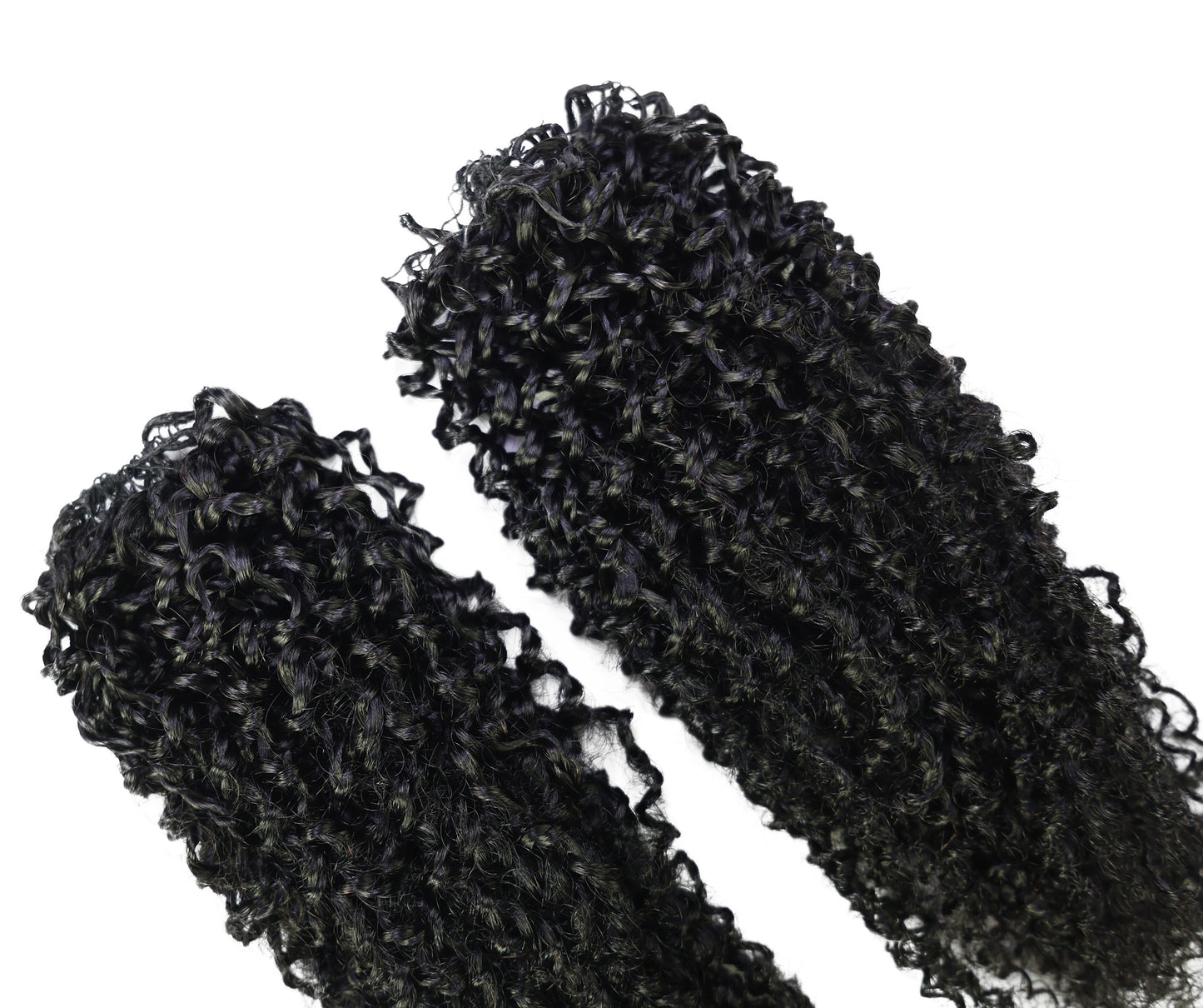 LUXLUXE Knotless Micro Yanky Curly Pre Looped Crochet Human Hair Extensions - Natural Black 14" 40g 16" 45g & 18" 50g Pre Separated 40 Strands Feather Protective Style