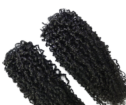 LUXLUXE Knotless Micro Yanky Curly Pre Looped Crochet Human Hair Extensions - Natural Black 14" 40g 16" 45g & 18" 50g Pre Separated 40 Strands Feather Protective Style