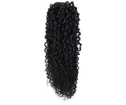 LUXLUXE Knotless Micro Yanky Curly Pre Looped Crochet Human Hair Extensions - Natural Black 14" 40g 16" 45g & 18" 50g Pre Separated 40 Strands Feather Protective Style