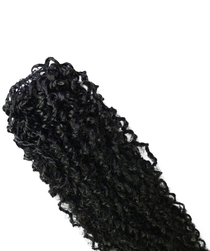 LUXLUXE Knotless Micro Yanky Curly Pre Looped Crochet Human Hair Extensions - Natural Black 14" 40g 16" 45g & 18" 50g Pre Separated 40 Strands Feather Protective Style