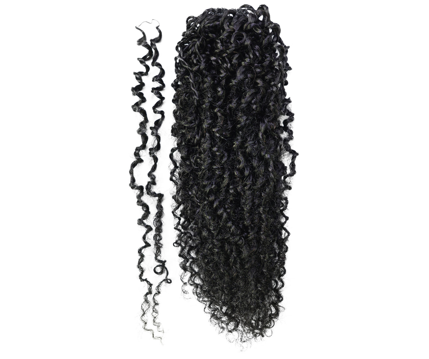 LUXLUXE Knotless Micro Yanky Curly Pre Looped Crochet Human Hair Extensions - Natural Black 14" 40g 16" 45g & 18" 50g Pre Separated 40 Strands Feather Protective Style