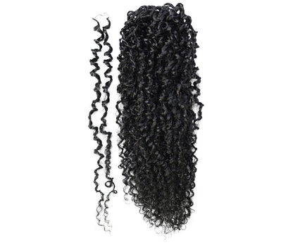 LUXLUXE Knotless Micro Yanky Curly Pre Looped Crochet Human Hair Extensions - Natural Black 14" 40g 16" 45g & 18" 50g Pre Separated 40 Strands Feather Protective Style
