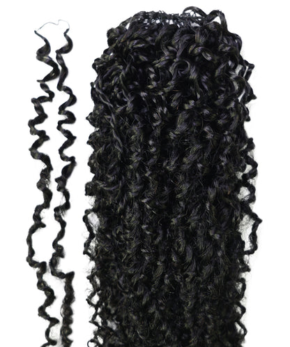 LUXLUXE Knotless Micro Yanky Curly Pre Looped Crochet Human Hair Extensions - Natural Black 14" 40g 16" 45g & 18" 50g Pre Separated 40 Strands Feather Protective Style