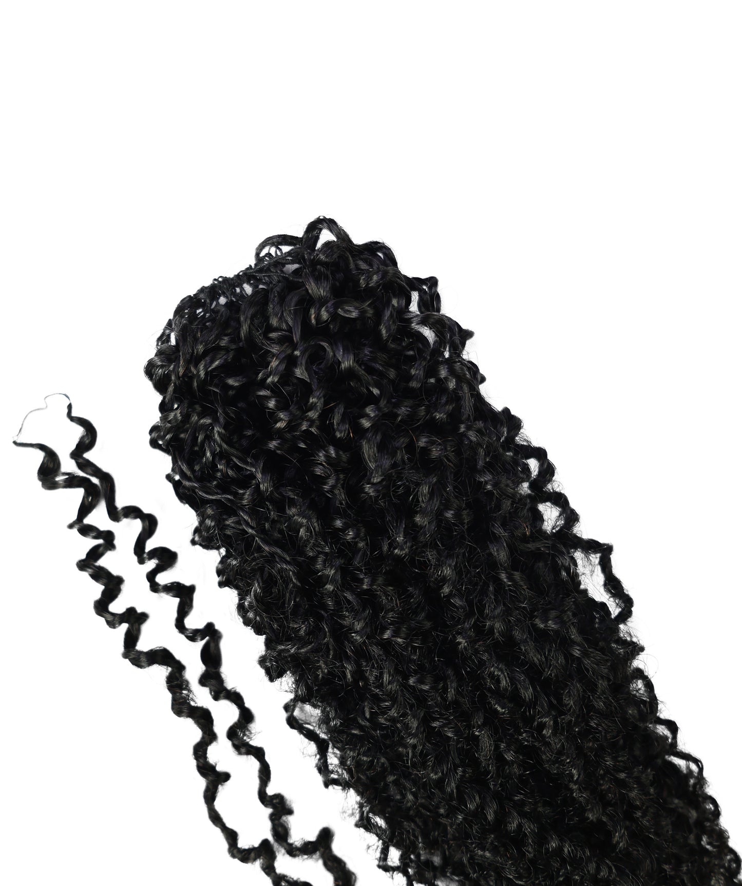 LUXLUXE Knotless Micro Yanky Curly Pre Looped Crochet Human Hair Extensions - Natural Black 14" 40g 16" 45g & 18" 50g Pre Separated 40 Strands Feather Protective Style