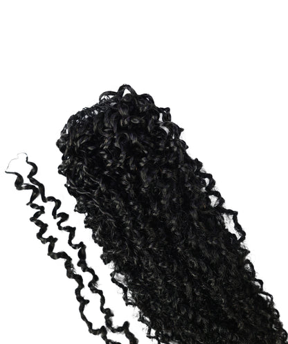 LUXLUXE Knotless Micro Yanky Curly Pre Looped Crochet Human Hair Extensions - Natural Black 14" 40g 16" 45g & 18" 50g Pre Separated 40 Strands Feather Protective Style