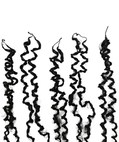 LUXLUXE Knotless Micro Yanky Curly Pre Looped Crochet Human Hair Extensions - Natural Black 14" 40g 16" 45g & 18" 50g Pre Separated 40 Strands Feather Protective Style