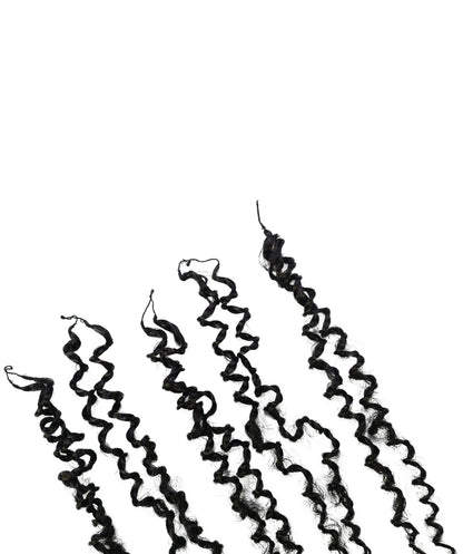 LUXLUXE Knotless Micro Yanky Curly Pre Looped Crochet Human Hair Extensions - Natural Black 14" 40g 16" 45g & 18" 50g Pre Separated 40 Strands Feather Protective Style