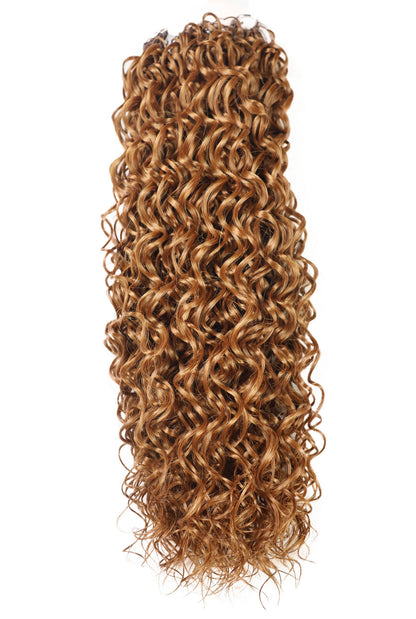 LUXLUXE Hawaiian Synthetic Crochet Hair Extensions – 14" 78g, 18" 100g, 22" 120g  Pre Separated 100 Strands Feather Hairpiece for Curly Protective Styles