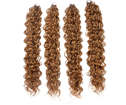 LUXLUXE Hawaiian Synthetic Crochet Hair Extensions – 14" 78g, 18" 100g, 22" 120g  Pre Separated 100 Strands Feather Hairpiece for Curly Protective Styles