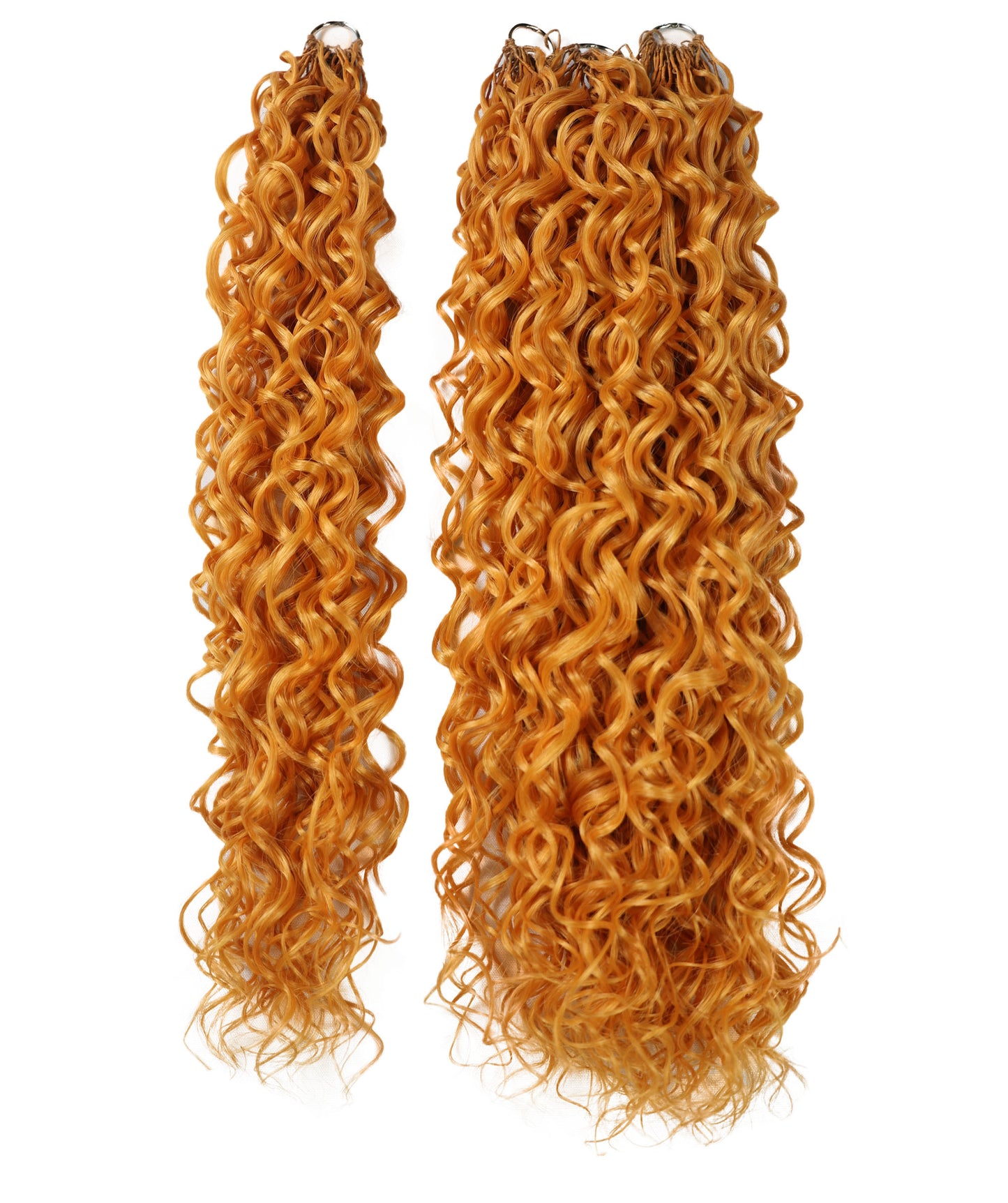 LUXLUXE Hawaiian Synthetic Crochet Hair Extensions – 14" 78g, 18" 100g, 22" 120g  Pre Separated 100 Strands Feather Hairpiece for Curly Protective Styles