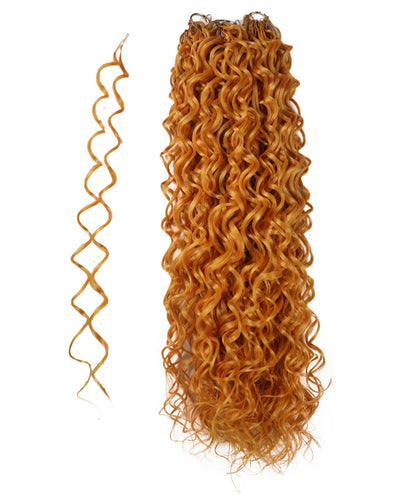 LUXLUXE Hawaiian Synthetic Crochet Hair Extensions – 14" 78g, 18" 100g, 22" 120g  Pre Separated 100 Strands Feather Hairpiece for Curly Protective Styles