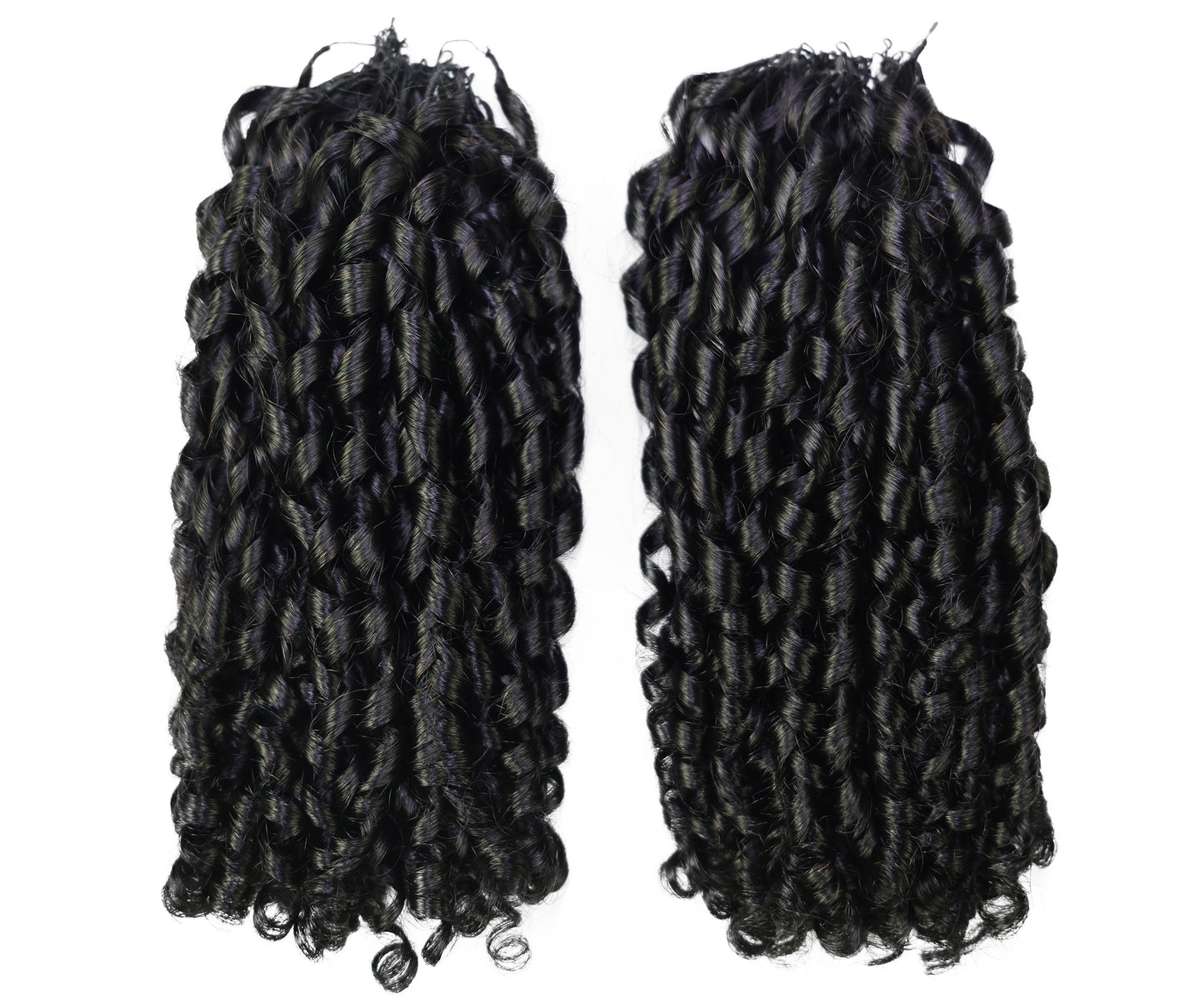LUXLUXE Knotless Pixie Curly Raw Crochet Natural Human Hair Extensions - 14" 40g 16" 45g & 18" 50g Pre Separated 40 Strands Feather Hairpiece for Women